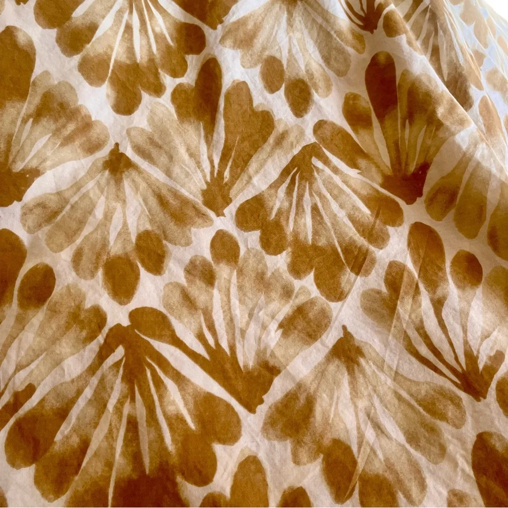 West Elm Green Organic Fan Diamond Queen yellow gold duvet with 2 pillowcases